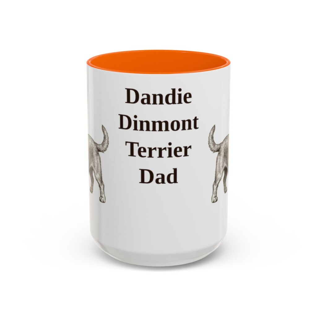 15oz Dandie Dinmont Terrier Dog Dad Mug, Vintage Sketch Coffee Mug, Dog Dad Gift