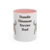 dandie-dinmont-terrier-mug-dad-pink-1 11oz Dandie Dinmont Terrier Dog Dad Mug, Vintage Sketch Coffee Mug, Dog Dad Gift