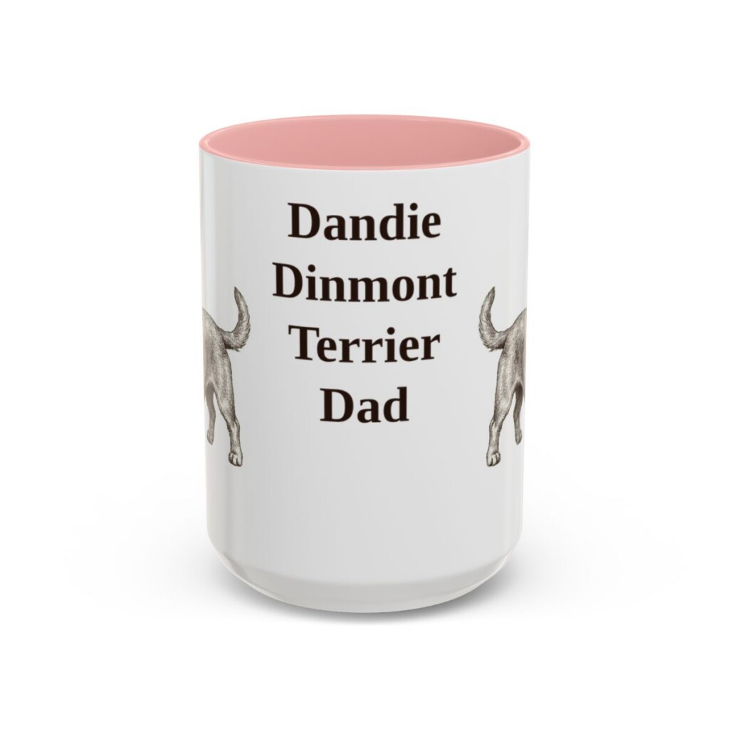 15oz Dandie Dinmont Terrier Dog Dad Mug, Vintage Sketch Coffee Mug, Dog Dad Gift