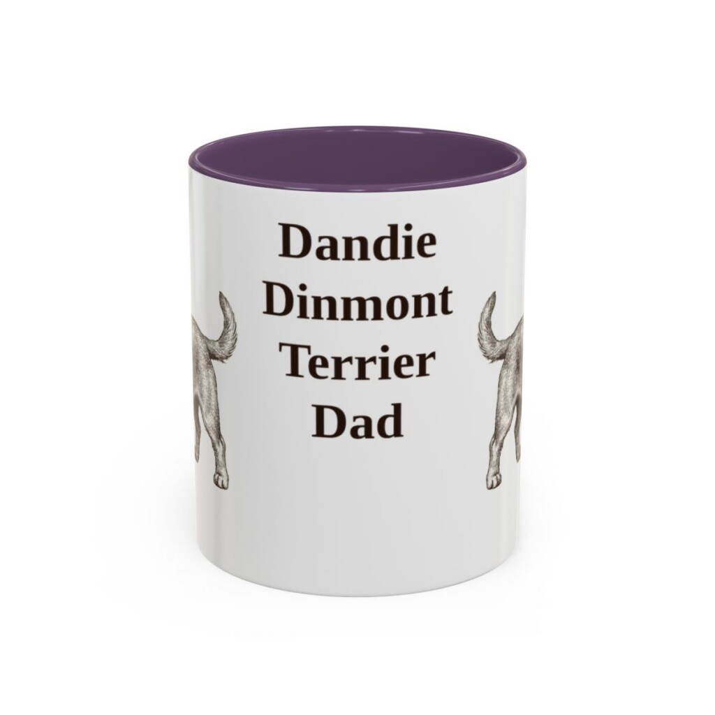 dandie-dinmont-terrier-mug-dad-purple-1 11oz Dandie Dinmont Terrier Dog Dad Mug, Vintage Sketch Coffee Mug, Dog Dad Gift