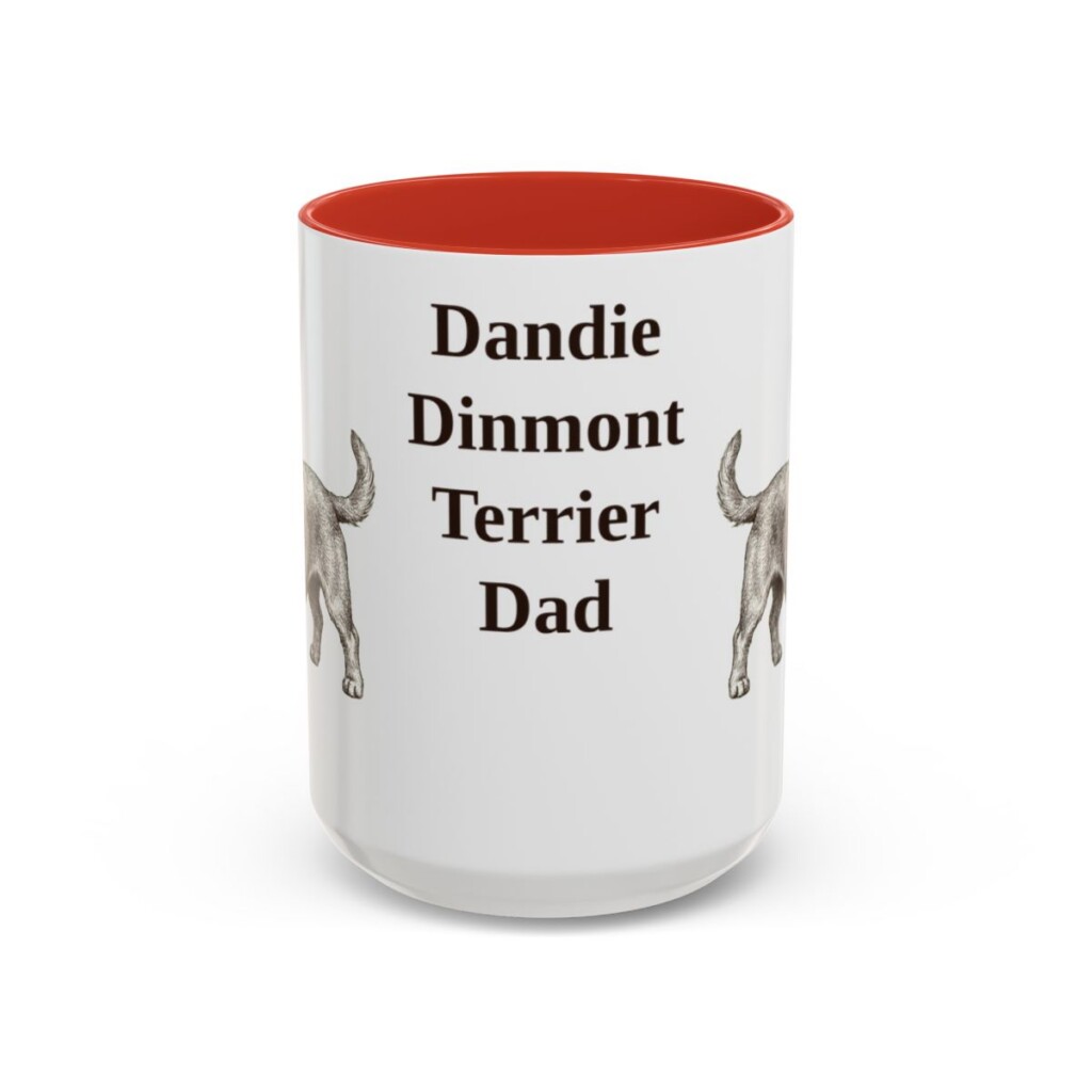 15oz Dandie Dinmont Terrier Dog Dad Mug, Vintage Sketch Coffee Mug, Dog Dad Gift