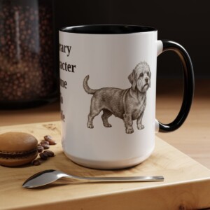15oz Funny Dandie Dinmont Terrier Mug, Literary Character Come To Life, Vintage Dog Coffee Mug, Dog Lover Gift