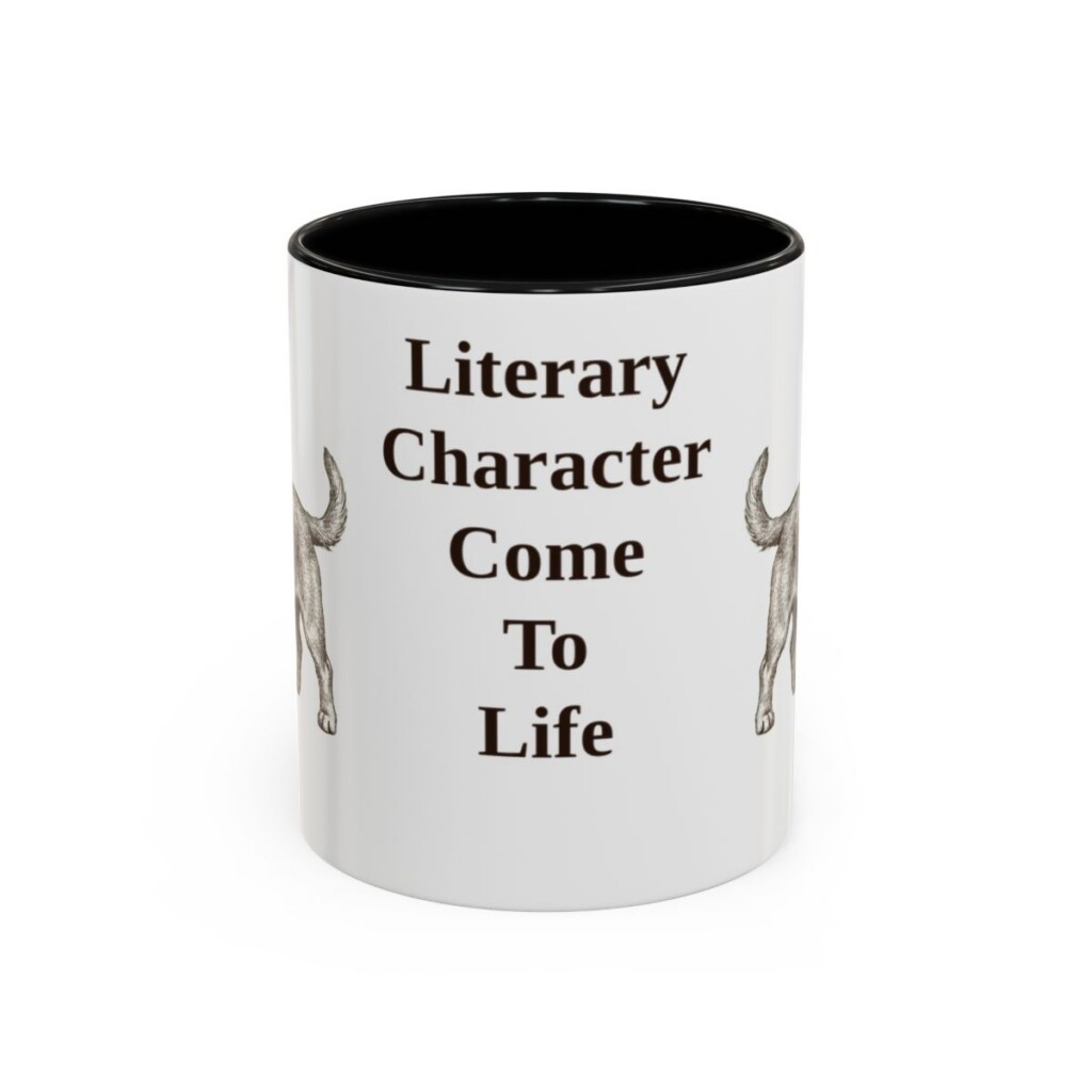 dandie-dinmont-terrier-mug-humor-black-front-1 11oz Funny Dandie Dinmont Terrier Mug, Literary Character Come To Life, Vintage Dog Coffee Mug, Dog Lover Gift