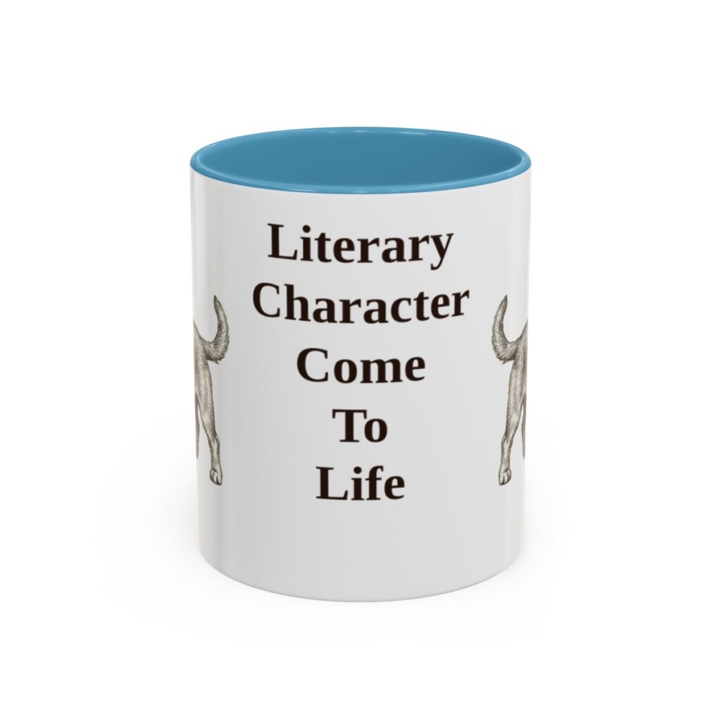 dandie-dinmont-terrier-mug-humor-light-blue-1 11oz Funny Dandie Dinmont Terrier Mug, Literary Character Come To Life, Vintage Dog Coffee Mug, Dog Lover Gift