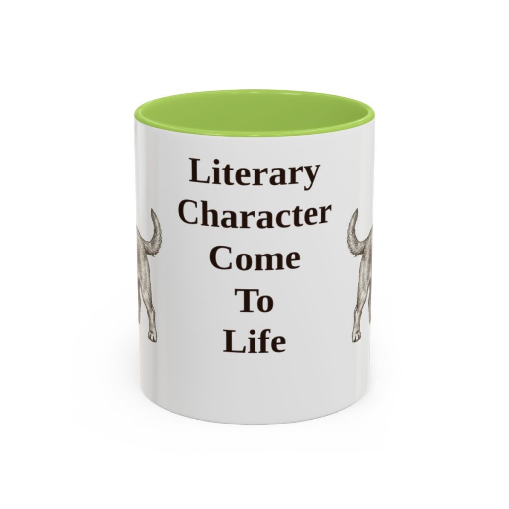 dandie-dinmont-terrier-mug-humor-light-green-1 11oz Funny Dandie Dinmont Terrier Mug, Literary Character Come To Life, Vintage Dog Coffee Mug, Dog Lover Gift
