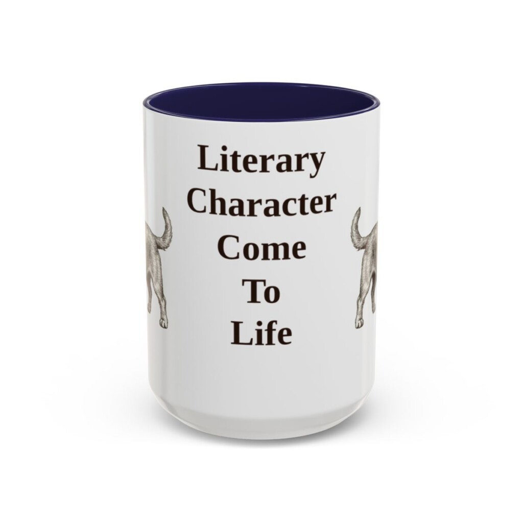 dandie-dinmont-terrier-mug-humor-navy-3 15oz Funny Dandie Dinmont Terrier Mug, Literary Character Come To Life, Vintage Dog Coffee Mug, Dog Lover Gift