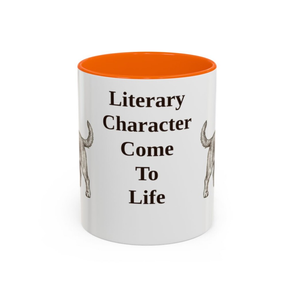 dandie-dinmont-terrier-mug-humor-orange-1 11oz Funny Dandie Dinmont Terrier Mug, Literary Character Come To Life, Vintage Dog Coffee Mug, Dog Lover Gift