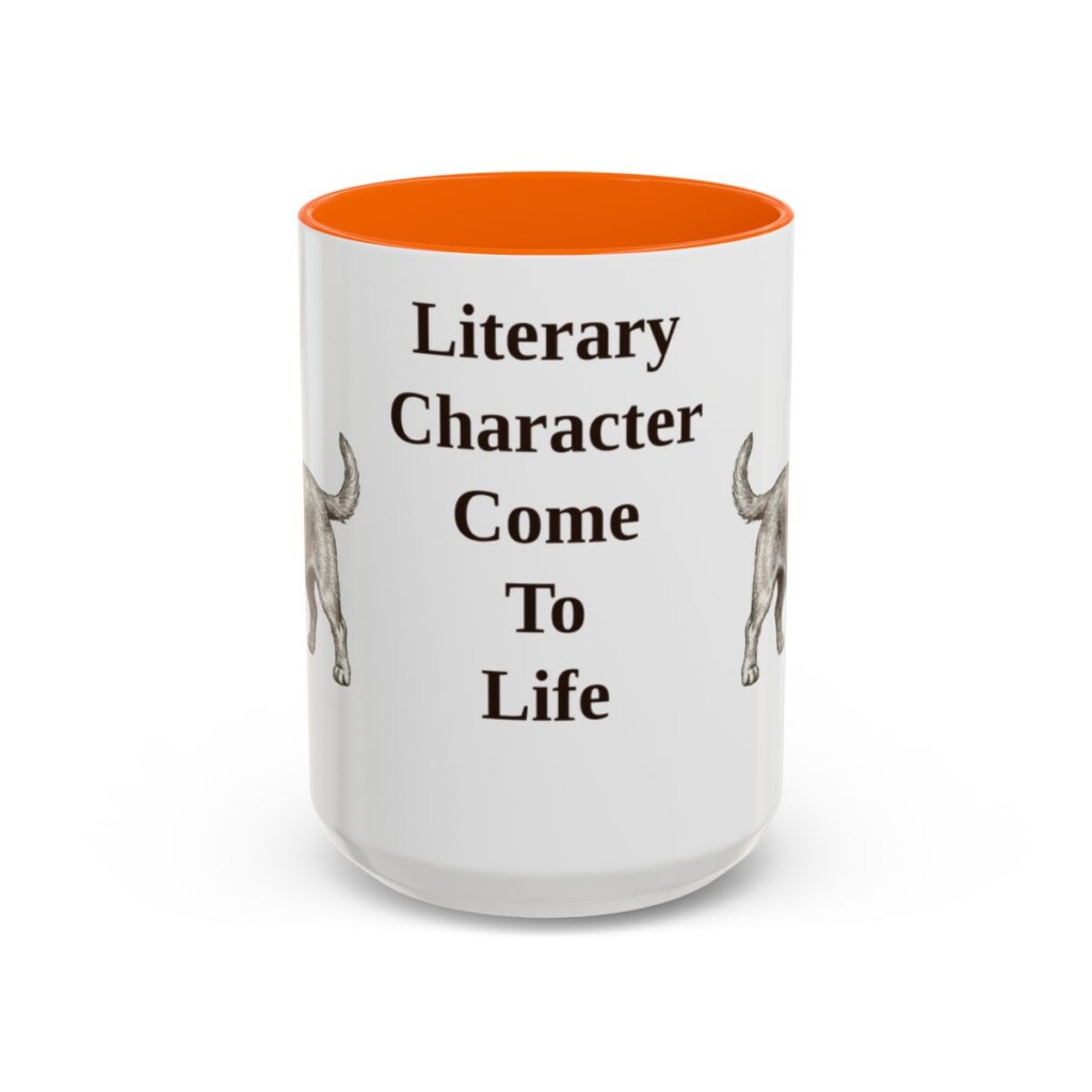 dandie-dinmont-terrier-mug-humor-orange-3 15oz Funny Dandie Dinmont Terrier Mug, Literary Character Come To Life, Vintage Dog Coffee Mug, Dog Lover Gift