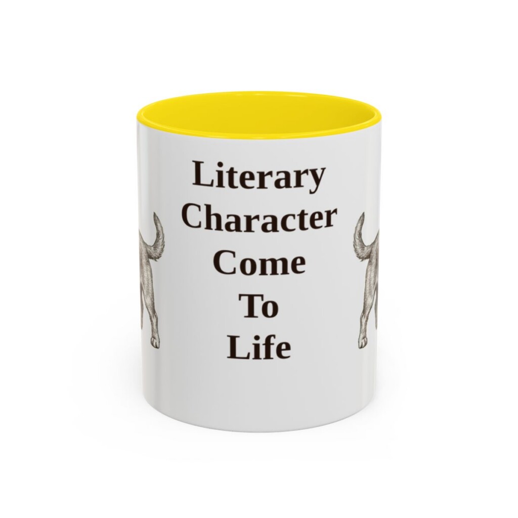 dandie-dinmont-terrier-mug-humor-yellow-1 11oz Funny Dandie Dinmont Terrier Mug, Literary Character Come To Life, Vintage Dog Coffee Mug, Dog Lover Gift