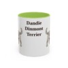 dandie-dinmont-terrier-mug-light-green-1 11oz Dandie Dinmont Terrier Mug, Vintage Dog Portrait Coffee Mug, Dog Lover Gift