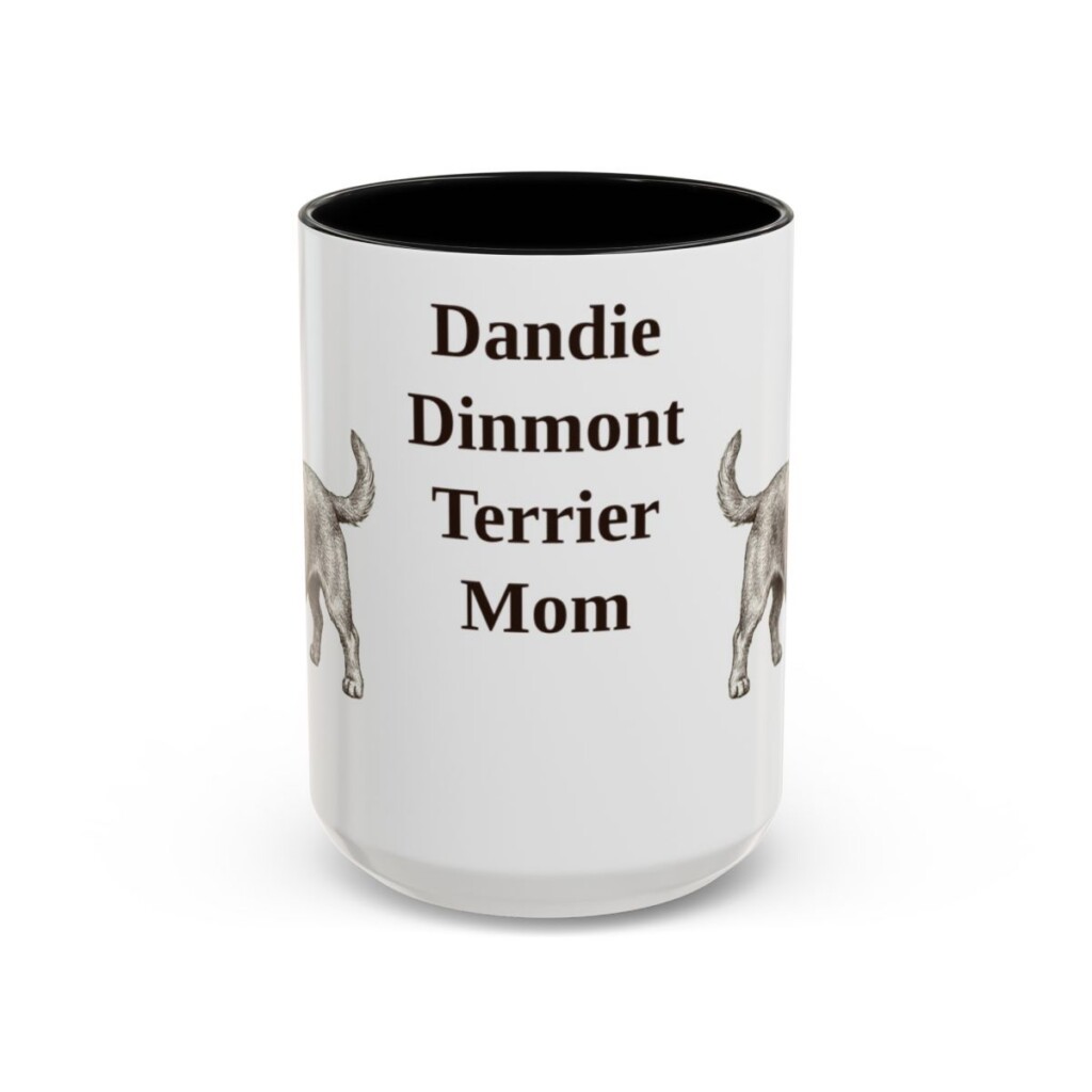 15oz Dandie Dinmont Terrier Dog Mom Mug, Vintage Sketch Coffee Mug, Dog Mom Gift