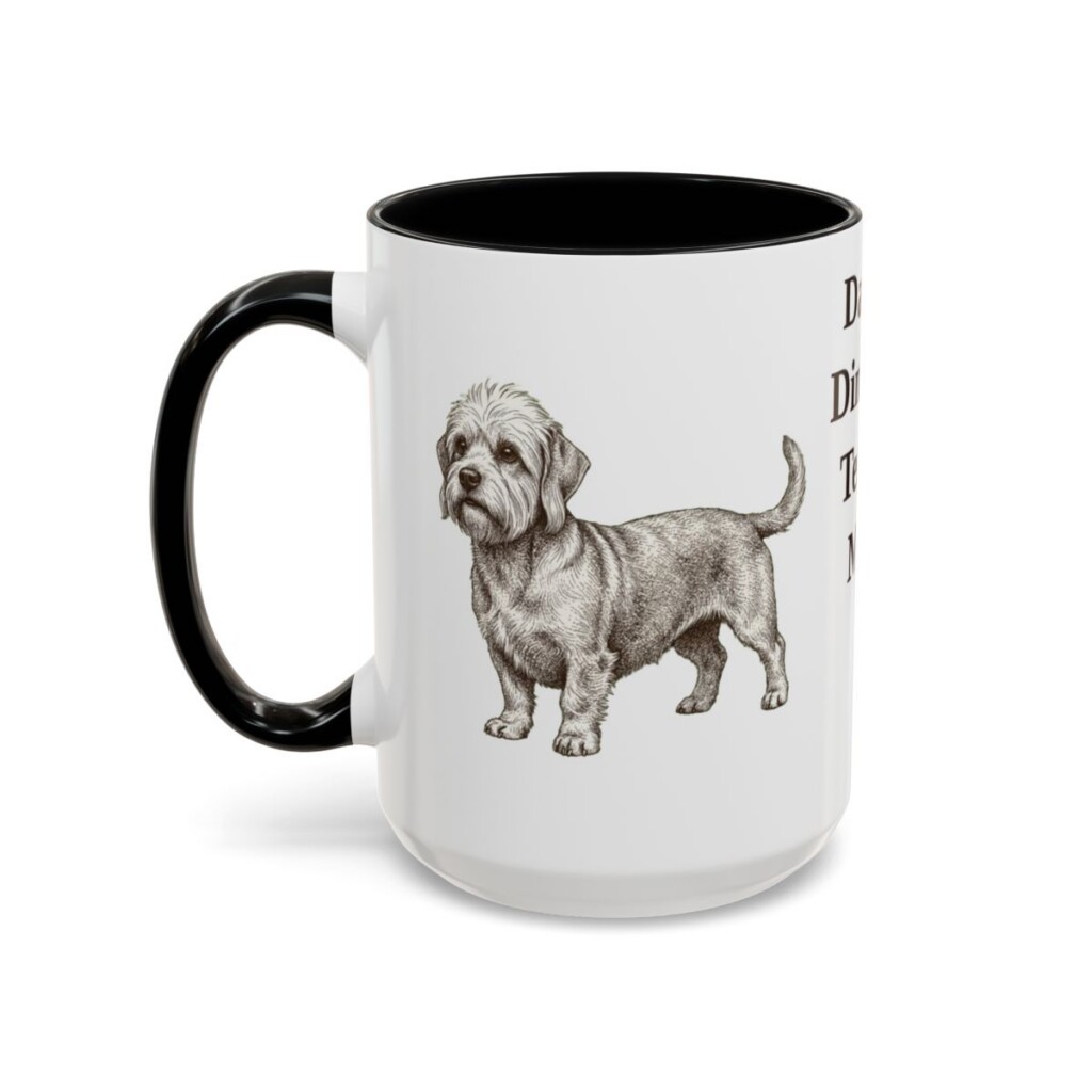 15oz Dandie Dinmont Terrier Dog Mom Mug, Vintage Sketch Coffee Mug, Dog Mom Gift