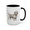 15oz Dandie Dinmont Terrier Dog Mom Mug, Vintage Sketch Coffee Mug, Dog Mom Gift