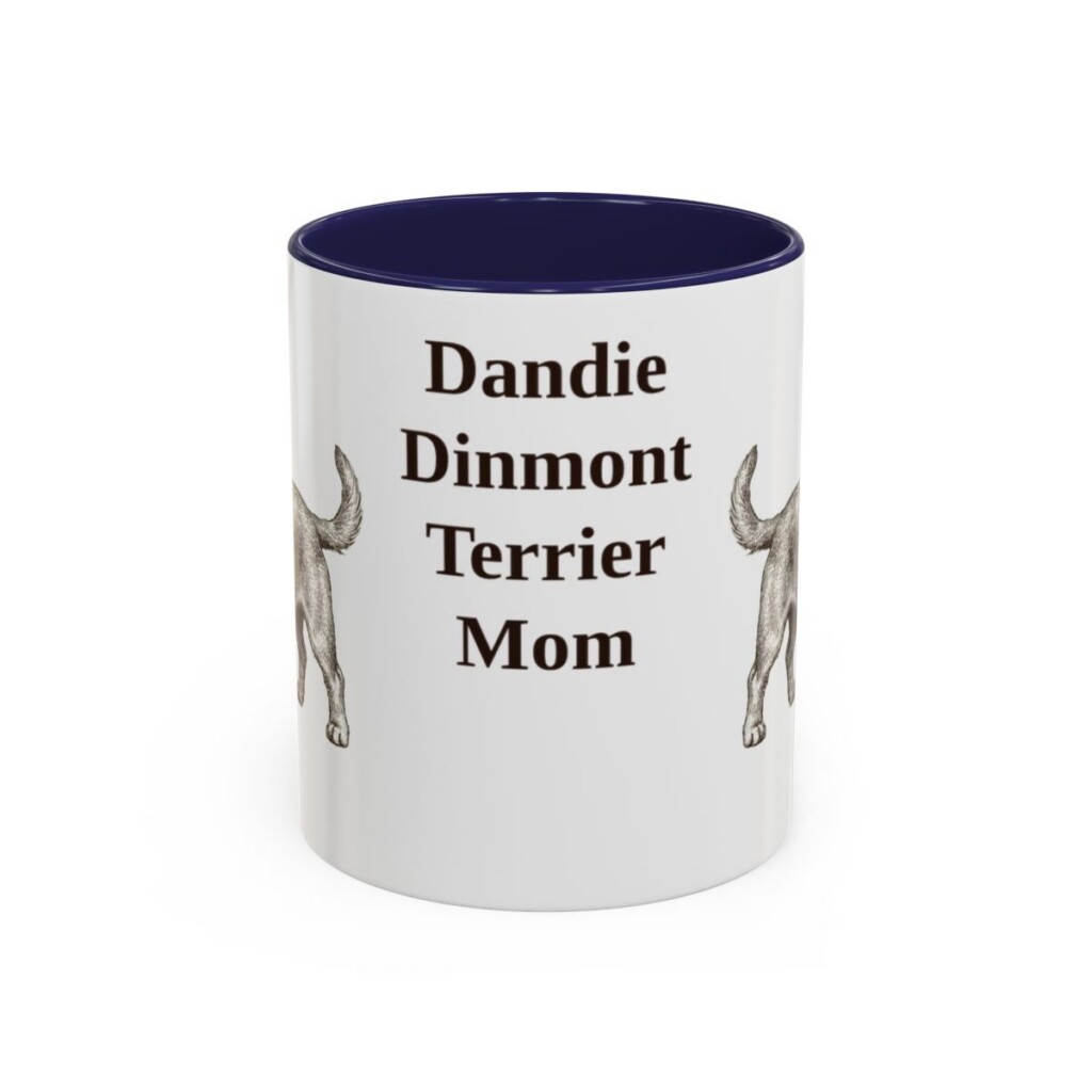 dandie-dinmont-terrier-mug-mom-navy-1 11oz Dandie Dinmont Terrier Dog Mom Mug, Vintage Sketch Coffee Mug, Dog Mom Gift