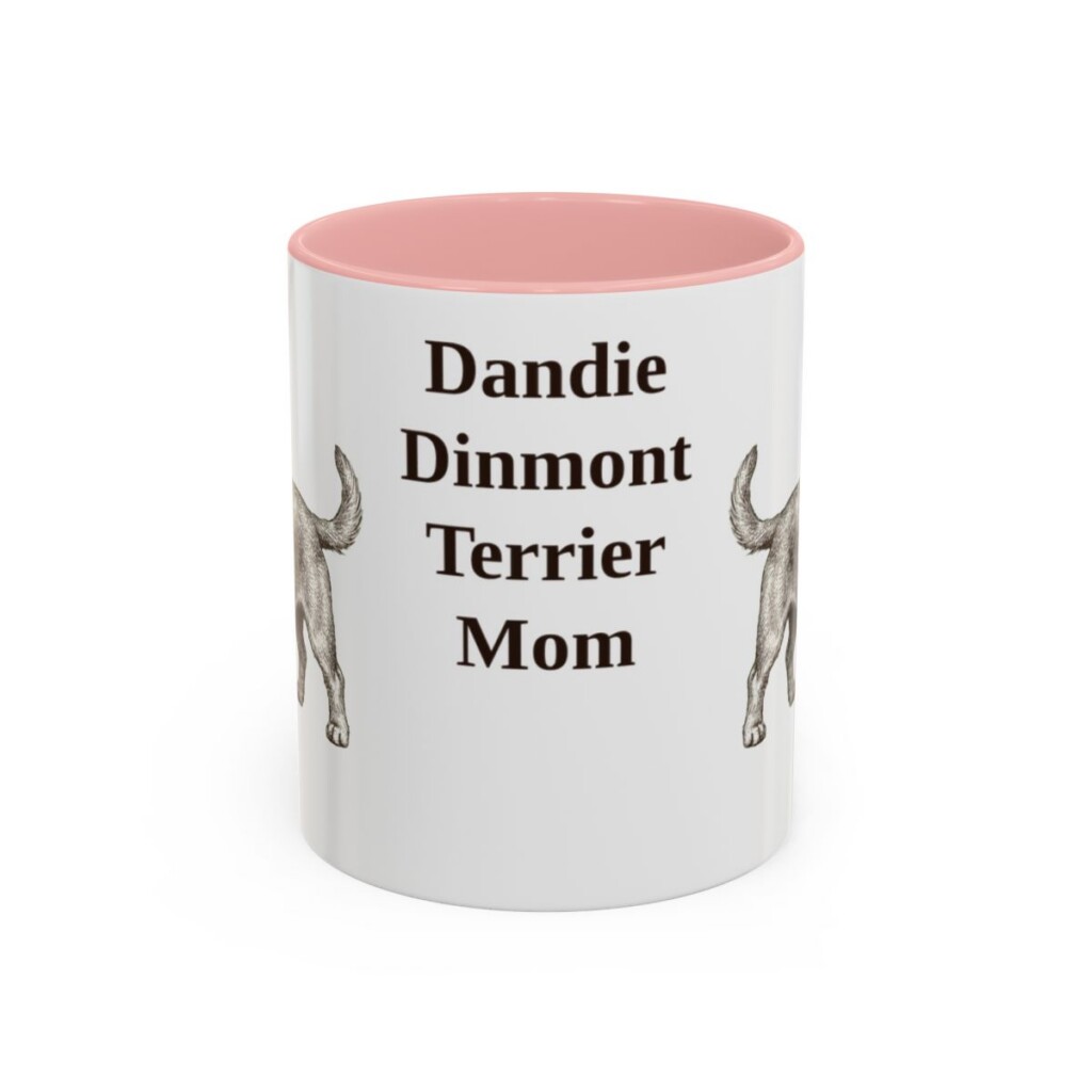 dandie-dinmont-terrier-mug-mom-pink-1 11oz Dandie Dinmont Terrier Dog Mom Mug, Vintage Sketch Coffee Mug, Dog Mom Gift