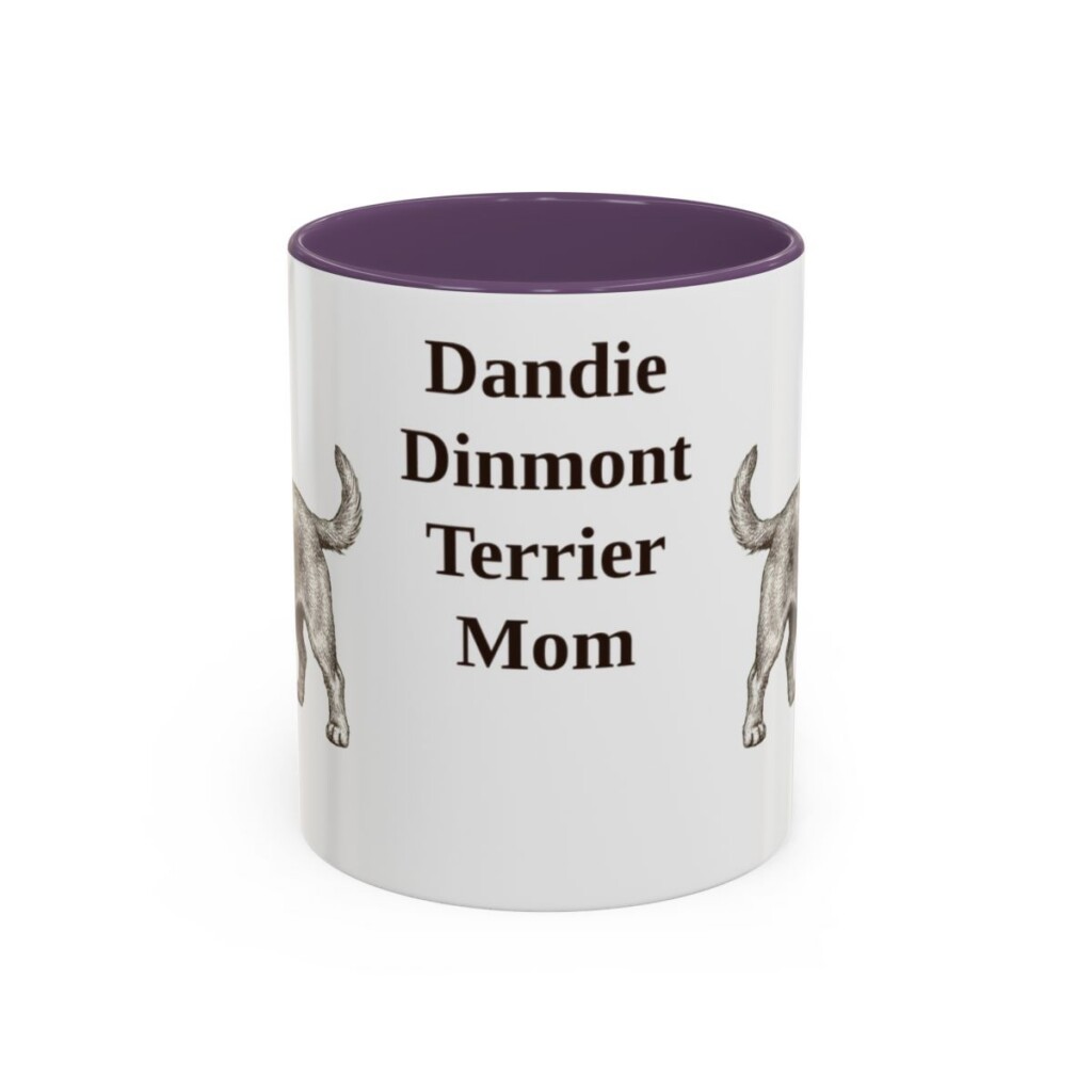 dandie-dinmont-terrier-mug-mom-purple-1 11oz Dandie Dinmont Terrier Dog Mom Mug, Vintage Sketch Coffee Mug, Dog Mom Gift