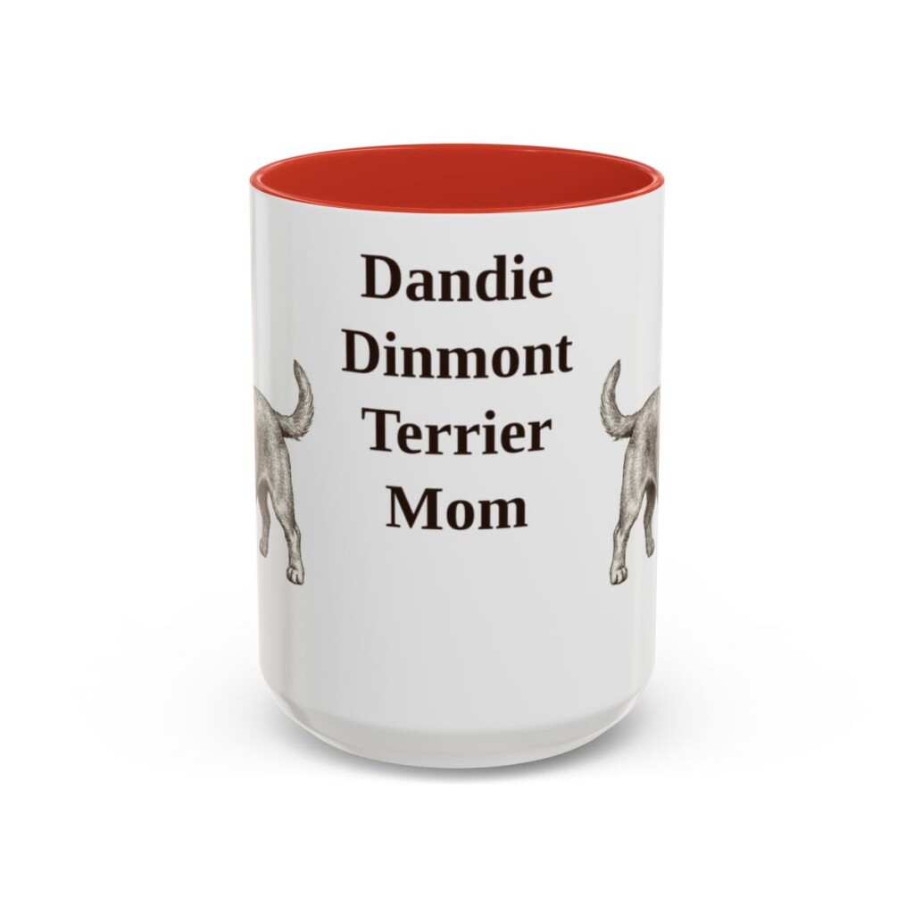 15oz Dandie Dinmont Terrier Dog Mom Mug, Vintage Sketch Coffee Mug, Dog Mom Gift