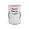 15oz Dandie Dinmont Terrier Mug, Vintage Dog Portrait Coffee Mug, Dog Lover Gift