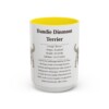 dandie-dinmont-terrier-mug-writeup-yellow-1 15oz Dandie Dinmont Terrier Mug, Illustrated Dog Breed Facts Coffee Mug, Vintage Dog Keepsake Gift