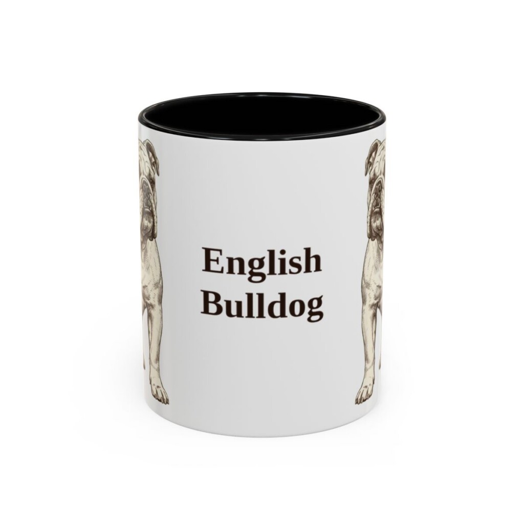 11oz English Bulldog Mug, Vintage Dog Portrait Coffee Mug, Dog Lover Gift
