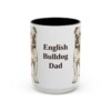 15oz English Bulldog Dog Dad Mug, Vintage Sketch Coffee Mug, Dog Dad Gift