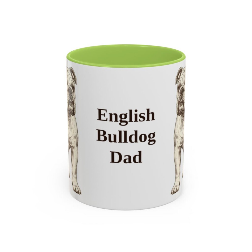 11oz English Bulldog Dog Dad Mug, Vintage Sketch Coffee Mug, Dog Dad Gift