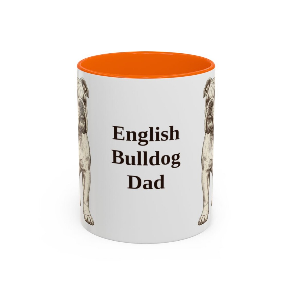 11oz English Bulldog Dog Dad Mug, Vintage Sketch Coffee Mug, Dog Dad Gift