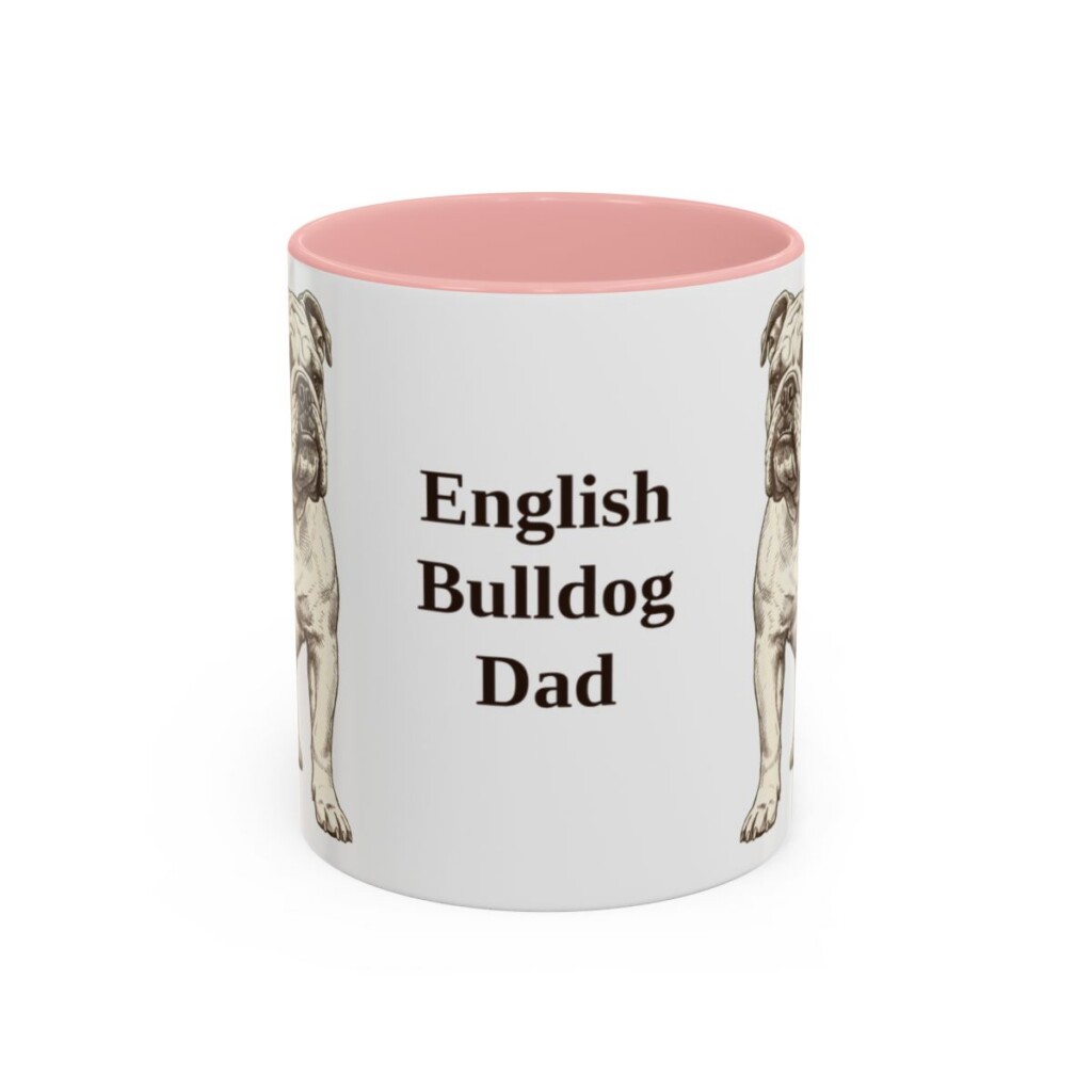 11oz English Bulldog Dog Dad Mug, Vintage Sketch Coffee Mug, Dog Dad Gift