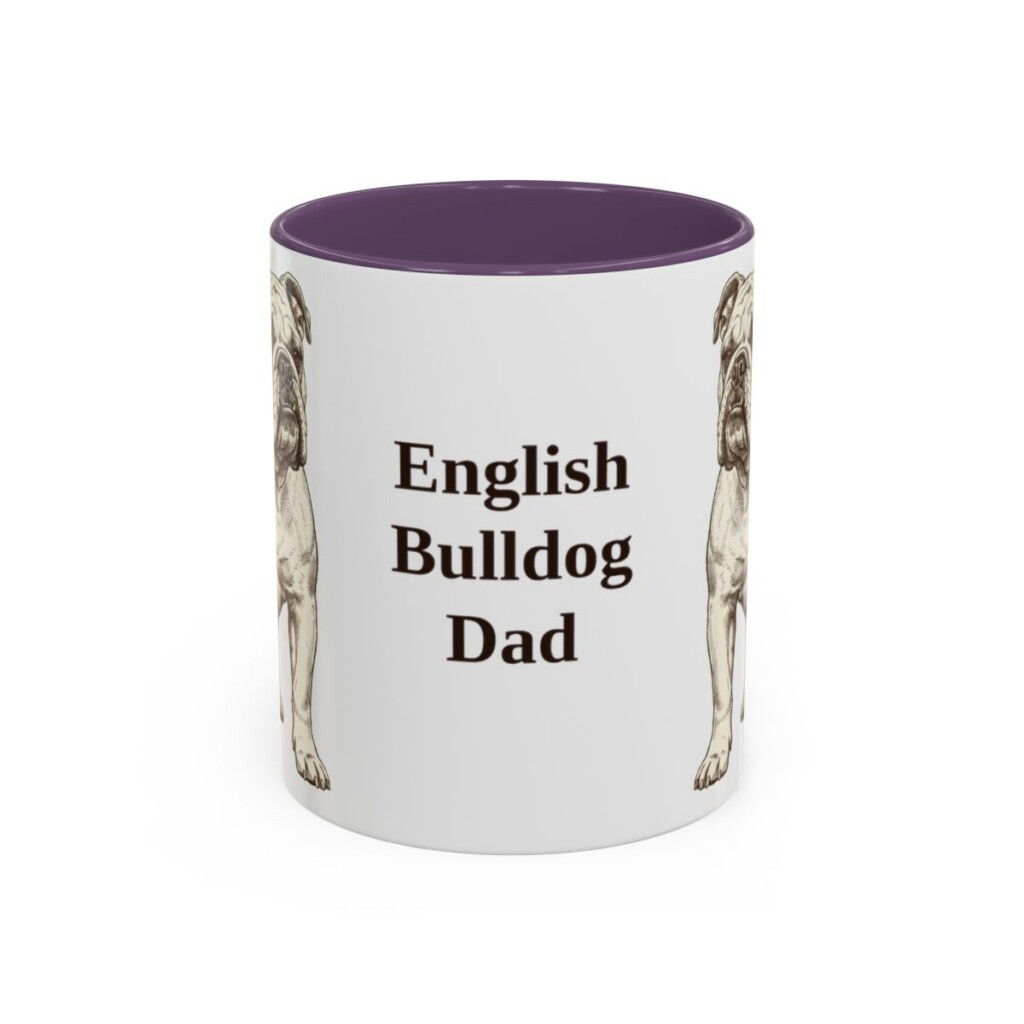 11oz English Bulldog Dog Dad Mug, Vintage Sketch Coffee Mug, Dog Dad Gift