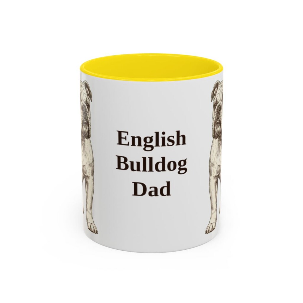 11oz English Bulldog Dog Dad Mug, Vintage Sketch Coffee Mug, Dog Dad Gift