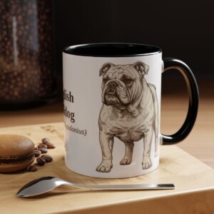 11oz English Bulldog Latin Mug, English Bulldog, Vintage Dog Coffee Mug, Dog Lover Gift