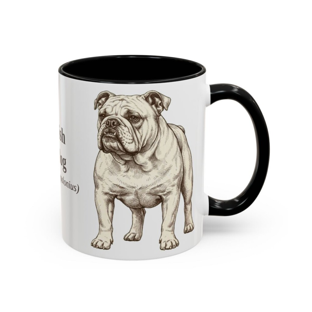 11oz English Bulldog Latin Mug, English Bulldog, Vintage Dog Coffee Mug, Dog Lover Gift