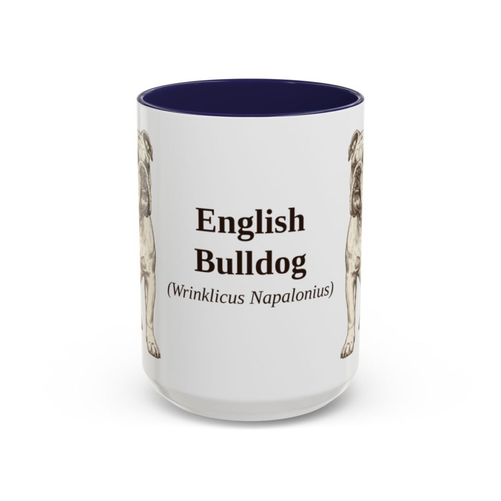 15oz English Bulldog Latin Mug, English Bulldog, Vintage Dog Coffee Mug, Dog Lover Gift