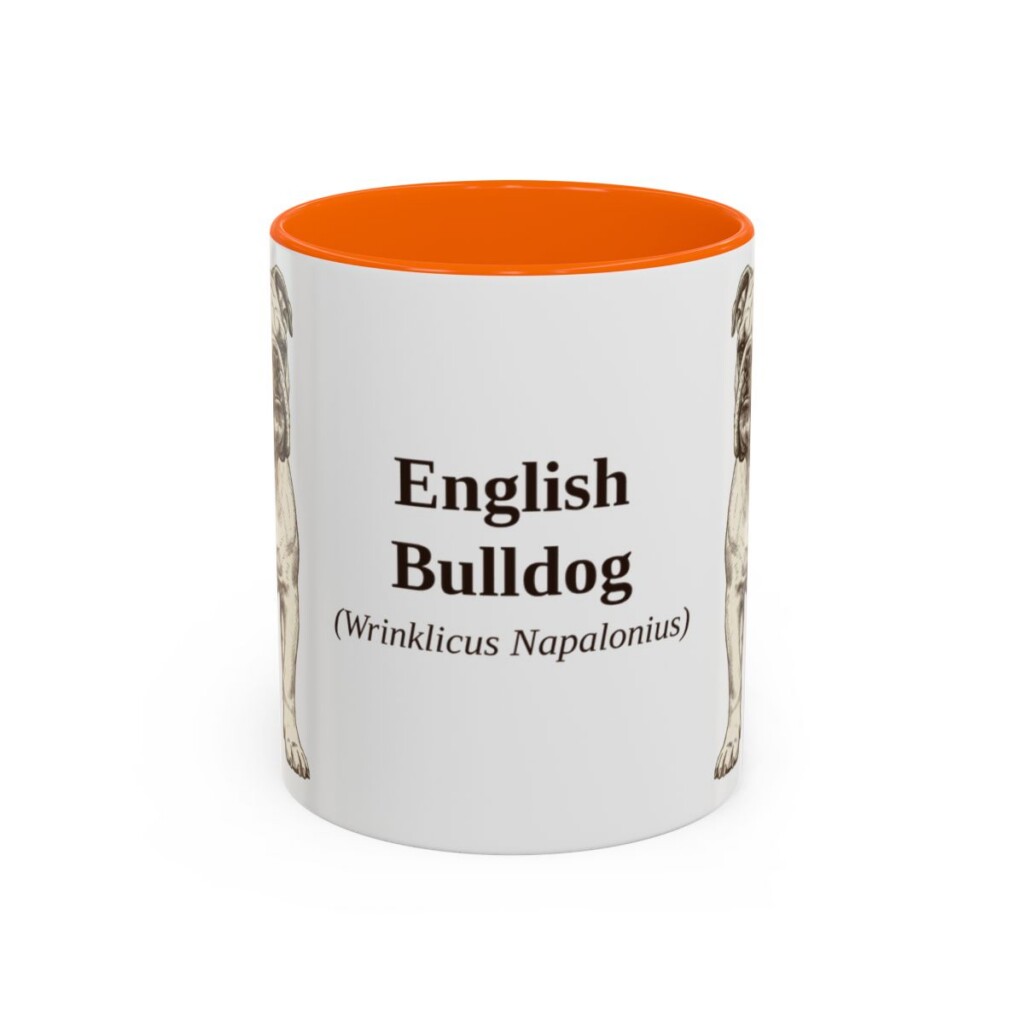 11oz English Bulldog Latin Mug, English Bulldog, Vintage Dog Coffee Mug, Dog Lover Gift