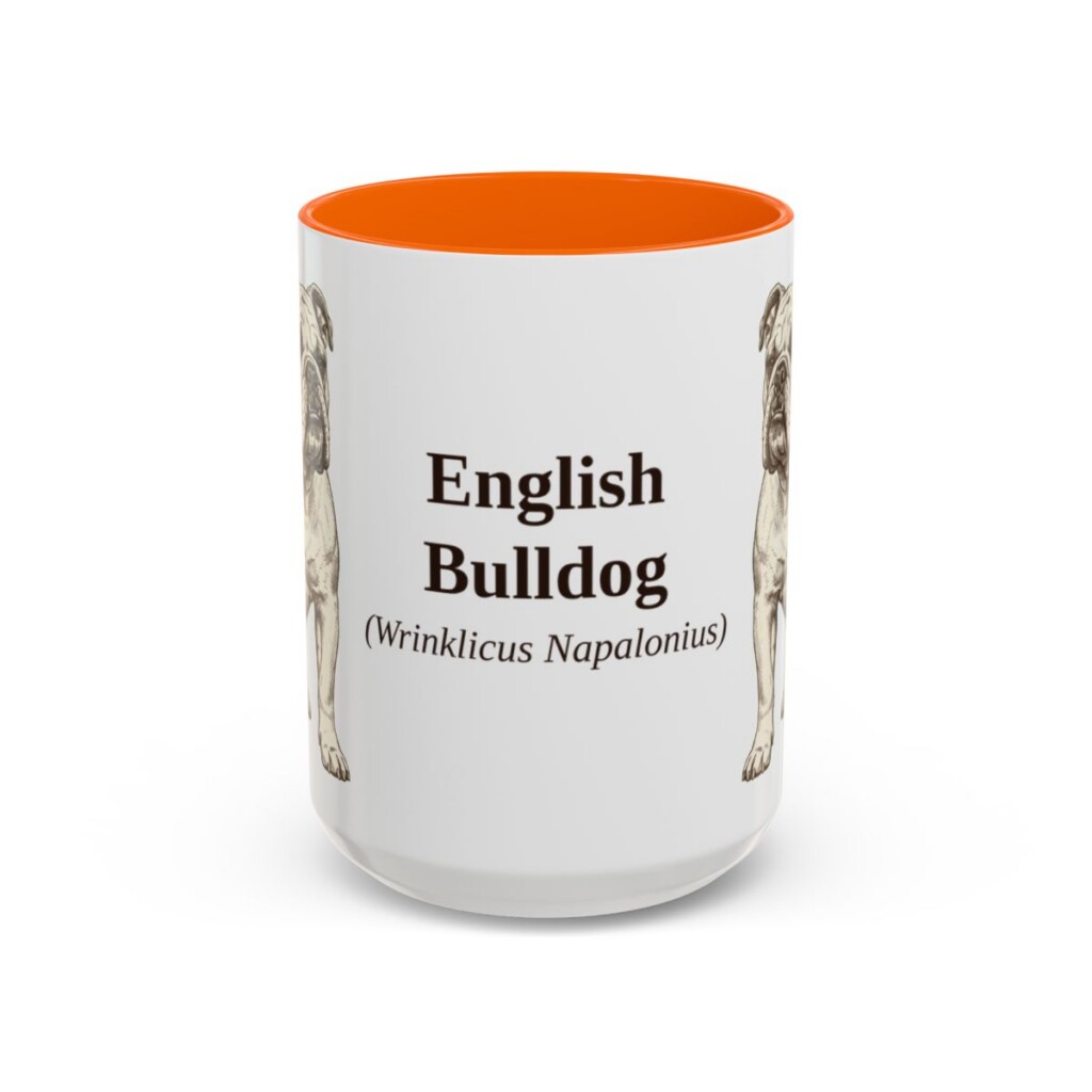 15oz English Bulldog Latin Mug, English Bulldog, Vintage Dog Coffee Mug, Dog Lover Gift