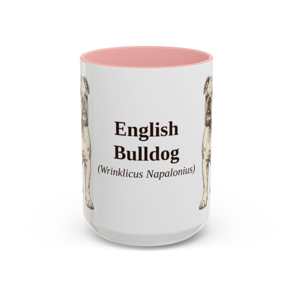 15oz English Bulldog Latin Mug, English Bulldog, Vintage Dog Coffee Mug, Dog Lover Gift