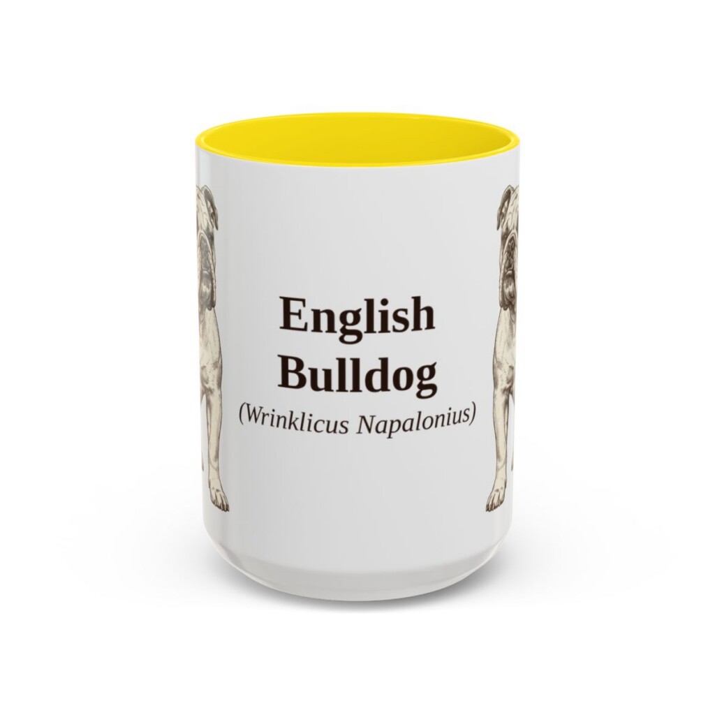 15oz English Bulldog Latin Mug, English Bulldog, Vintage Dog Coffee Mug, Dog Lover Gift
