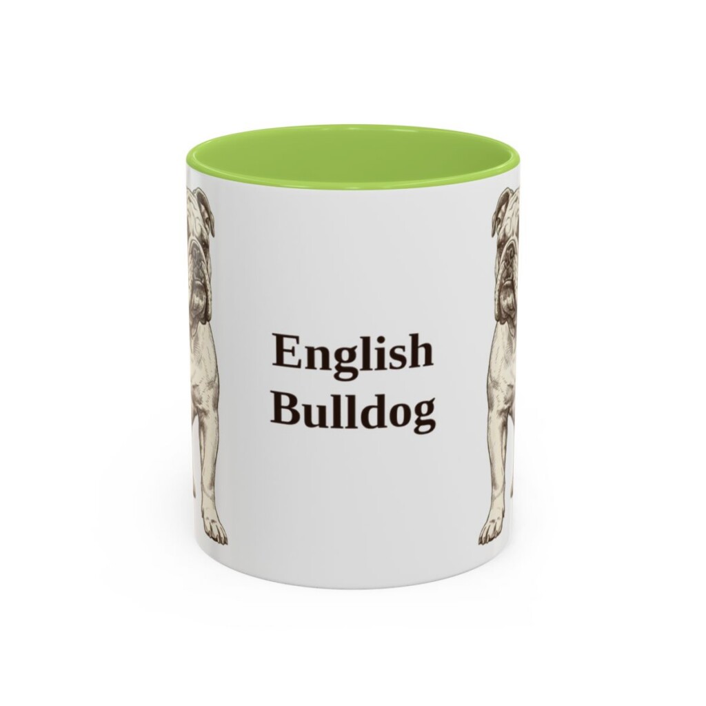 11oz English Bulldog Mug, Vintage Dog Portrait Coffee Mug, Dog Lover Gift