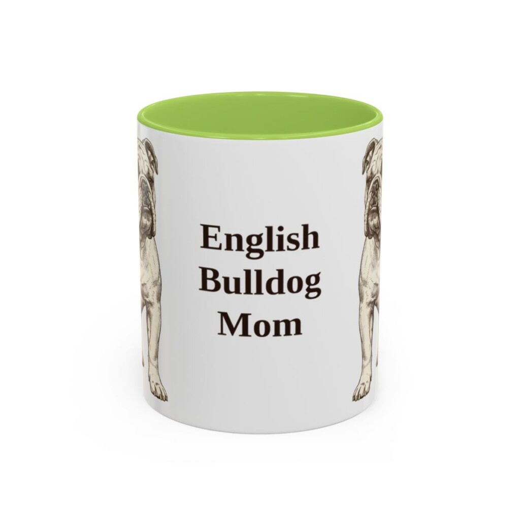 11oz English Bulldog Dog Mom Mug, Vintage Sketch Coffee Mug, Dog Mom Gift