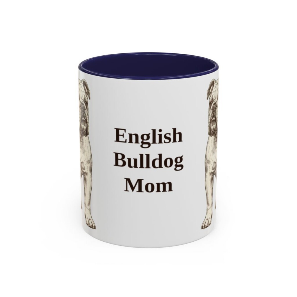 11oz English Bulldog Dog Mom Mug, Vintage Sketch Coffee Mug, Dog Mom Gift