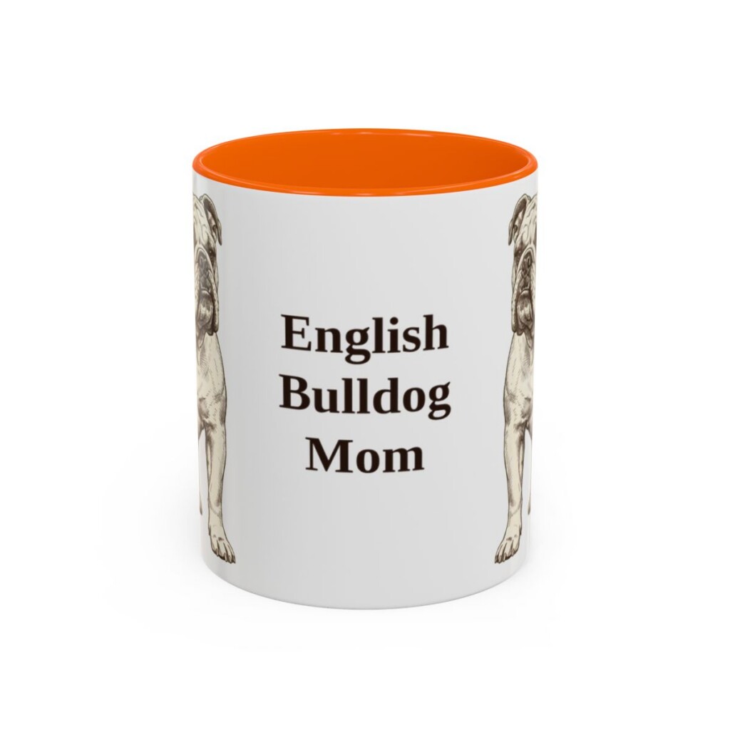 11oz English Bulldog Dog Mom Mug, Vintage Sketch Coffee Mug, Dog Mom Gift