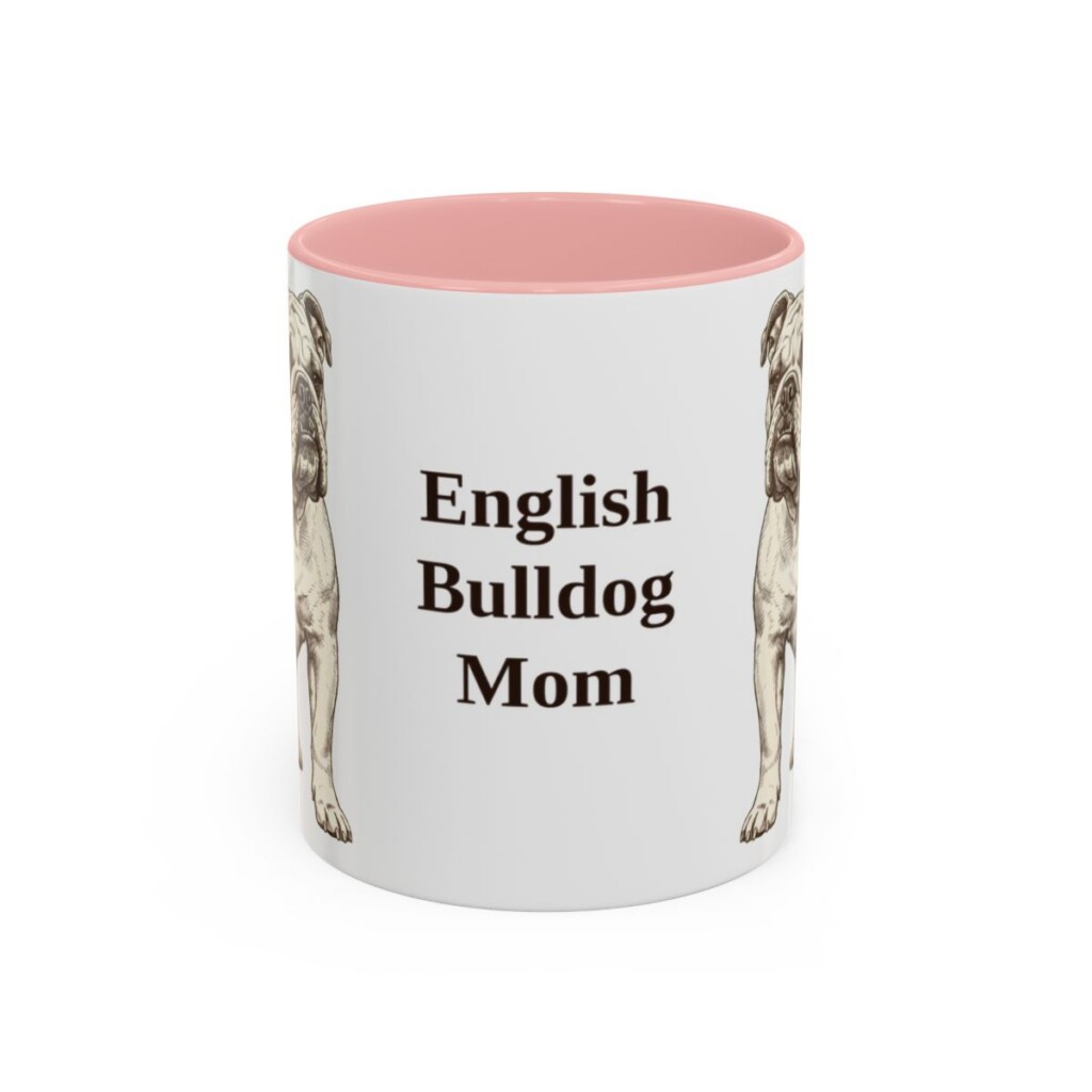11oz English Bulldog Dog Mom Mug, Vintage Sketch Coffee Mug, Dog Mom Gift