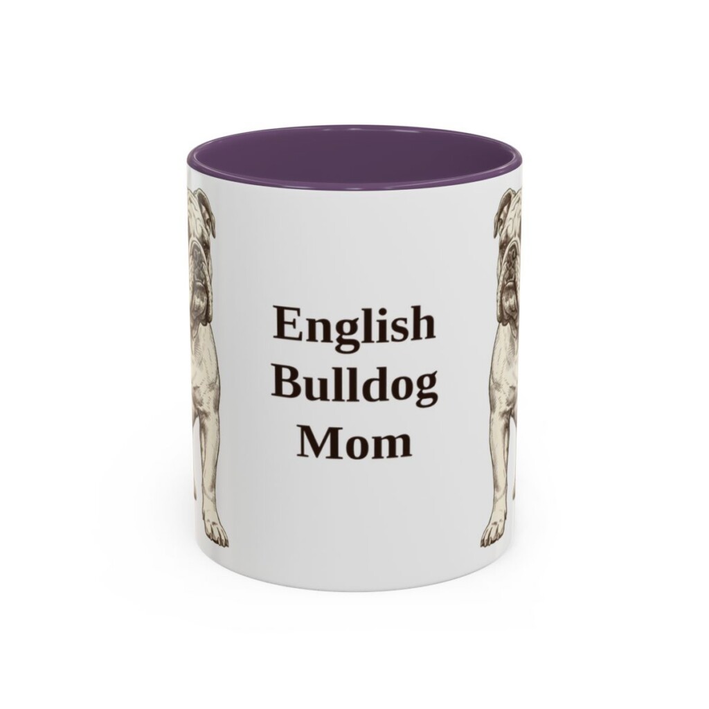 11oz English Bulldog Dog Mom Mug, Vintage Sketch Coffee Mug, Dog Mom Gift