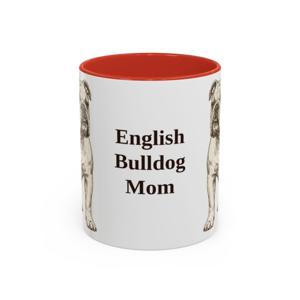 11oz English Bulldog Dog Mom Mug, Vintage Sketch Coffee Mug, Dog Mom Gift