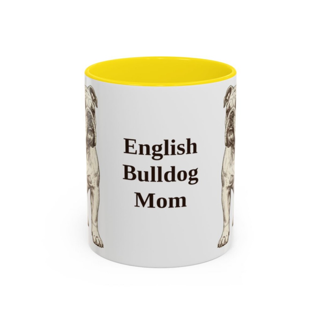 11oz English Bulldog Dog Mom Mug, Vintage Sketch Coffee Mug, Dog Mom Gift