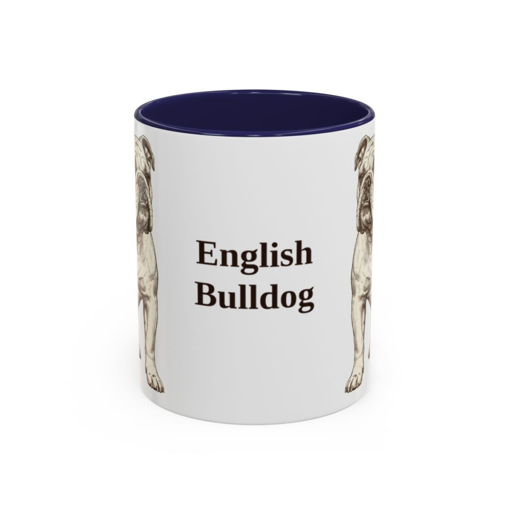 11oz English Bulldog Mug, Vintage Dog Portrait Coffee Mug, Dog Lover Gift