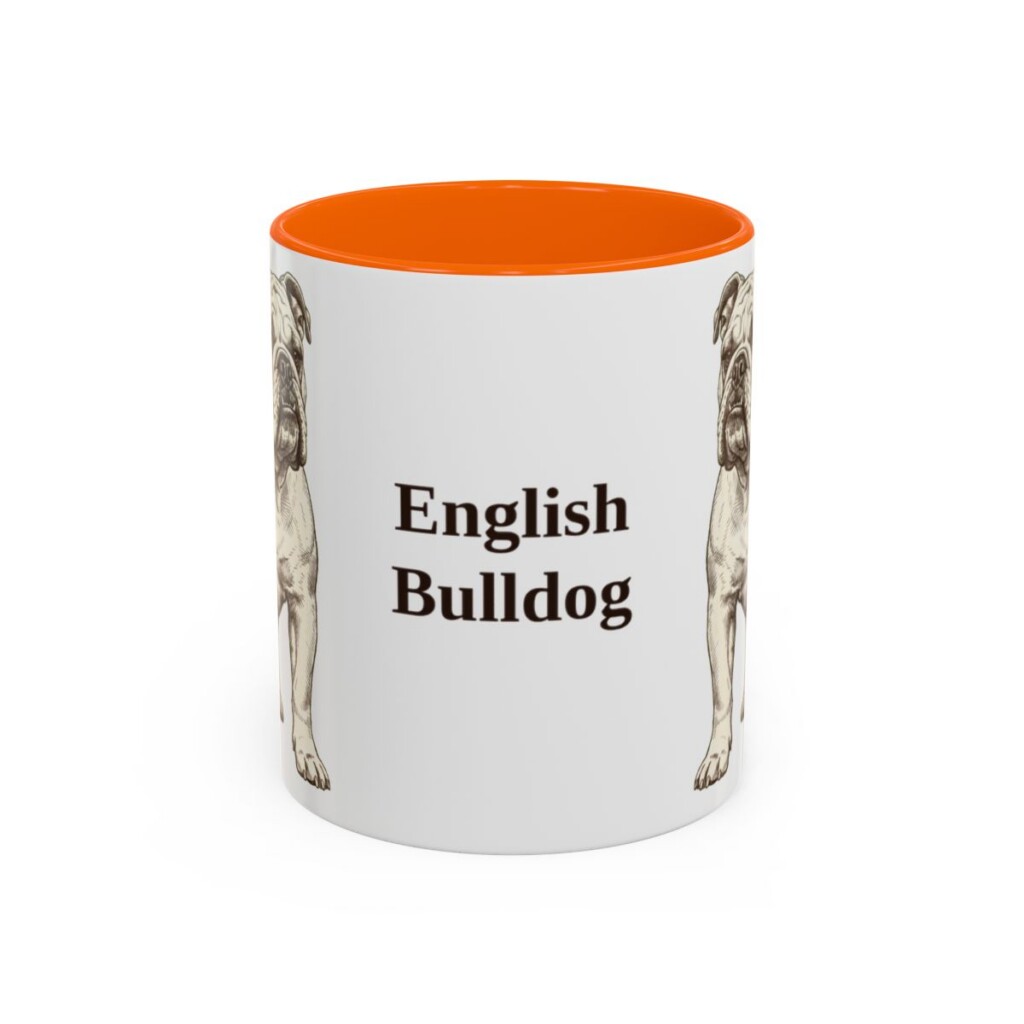 11oz English Bulldog Mug, Vintage Dog Portrait Coffee Mug, Dog Lover Gift