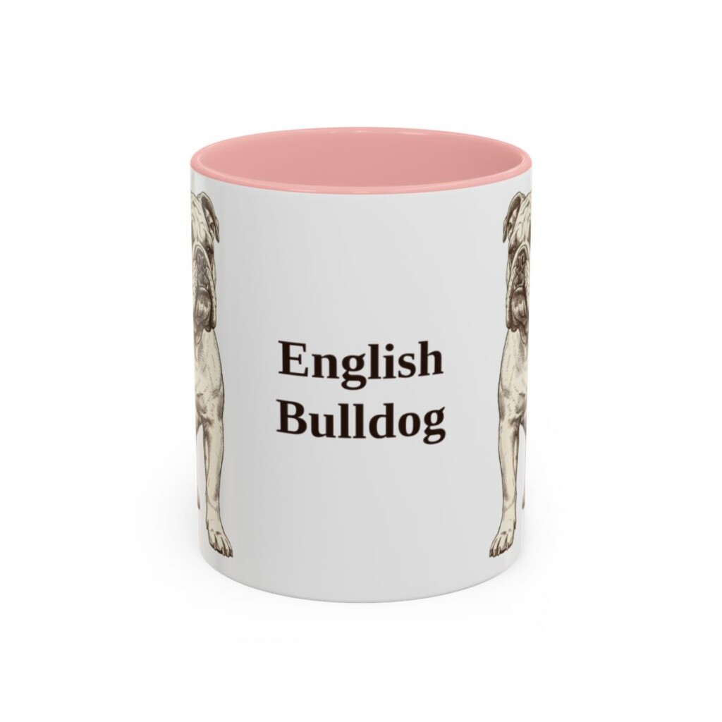 11oz English Bulldog Mug, Vintage Dog Portrait Coffee Mug, Dog Lover Gift