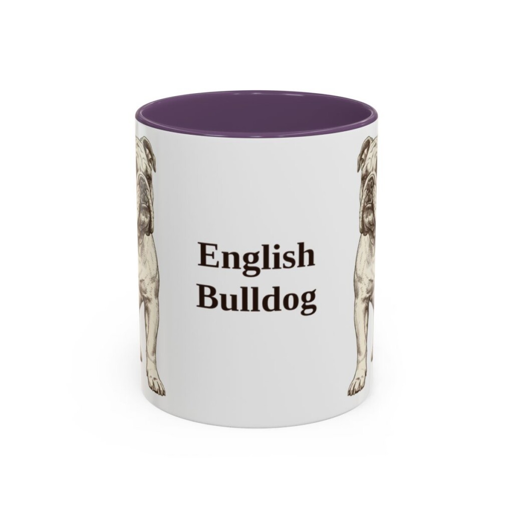 11oz English Bulldog Mug, Vintage Dog Portrait Coffee Mug, Dog Lover Gift