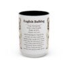 15oz English Bulldog Mug, Illustrated Dog Breed Facts Coffee Mug, Vintage Dog Keepsake Gift
